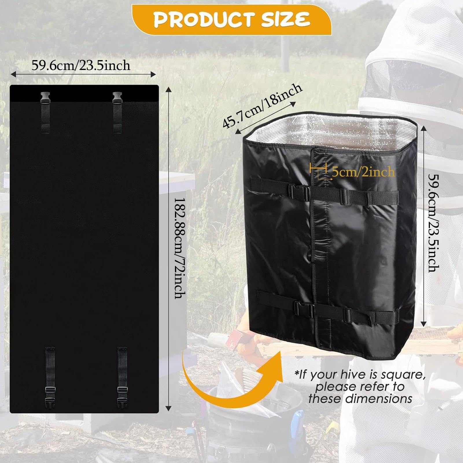 Housse de boîte à abeilles, isolation hivernale pour ruche | Housse d'isolation thermique en tissu Oxford,Boîte à abeilles réutilisable, housse de Protection réglable pour ruche, couverture de