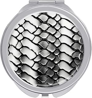 Snake Skin Black and White Travel Makeup Mirr...