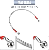 Vista 6 de X AUTOHAUX 19.7 in 19.69 "0.394 in ID motocicleta hidráulica línea de aceite manguera de aceite 28 0 cable trenzado de acero inoxidable para ATV