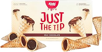 Just the Tip USA-Made Waffle Cone Mood Chocolates for Couples - 6 Pack (3 Servings) of Plant-Based Couples Chocolate Tabs to Enhance Performance, Increase Energy, & Improve Romantic Engagements