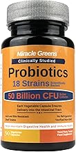 Powerful 50 Billion CFU Probiotics - 18 Strains, Stomach Acid Resistant, Shelf Stable | Highest Strength Bacterial Cultures – Keeps Digestive System Healthy | 1 Month Supply - Made in UK