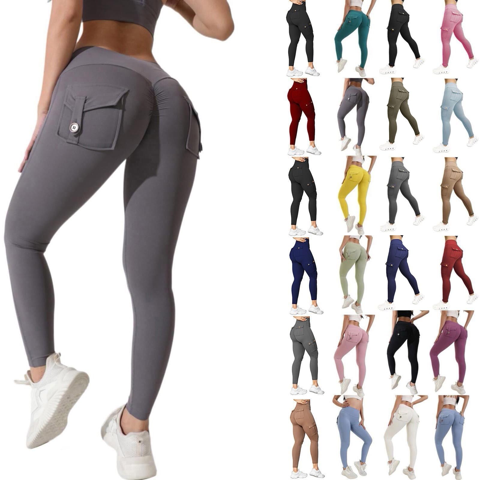 Genérico Leggins Deportivos Mujer Push Up Mallas con Bolsillos Elásticos Cintura Alta para Deporte, Gimnasio, Yoga, Fitness, Running Pantalones Leggings