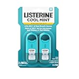Listerine Cool Mint Pocketmist, Oral Care Mist for Fresh Breath, Non-Aerosol Sugar-Free Bad Breath Refresher Spray to Kill 99% of Bad Breath Germs, Portable, Cool Mint Flavor, 1 Pack of 2 Sprays