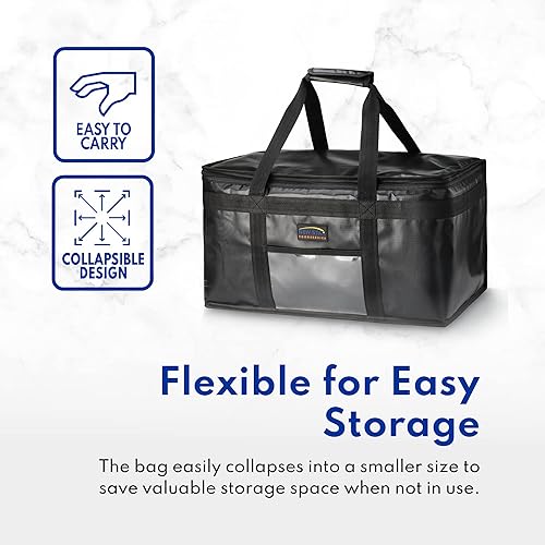 Miniatura 5 de New Star Foodservice 1028683 Bolsa de entrega de alimentos aislada de calidad comercial tamaño medio 12 pulgadas de ancho x 115 pulgadas de alto x