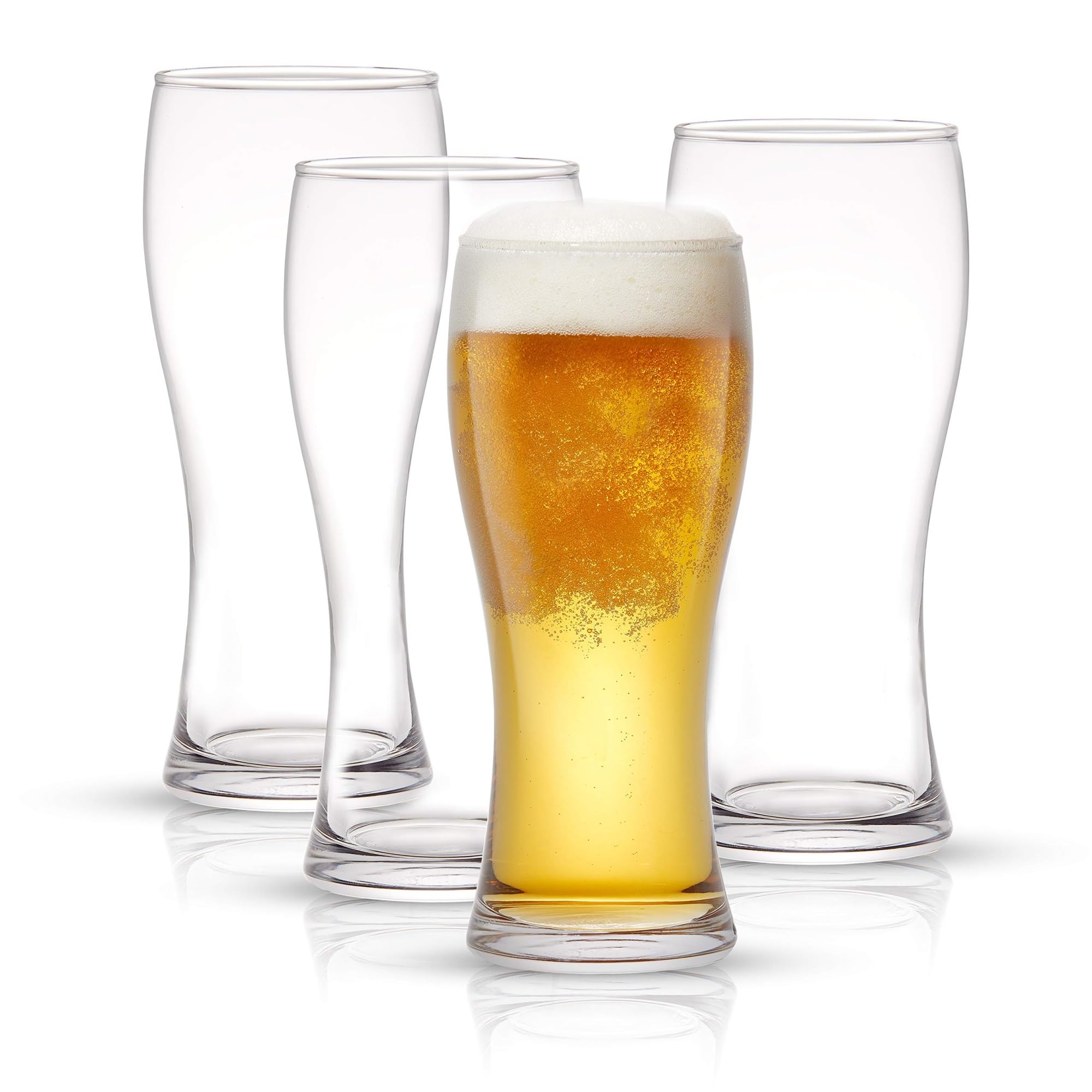 THE WHITE SHOP 6pcs 15.5oz Beer Glass Set - Craft, Pilsner & IPA Glasses - Solid Glassware - Classic Beer Gifts