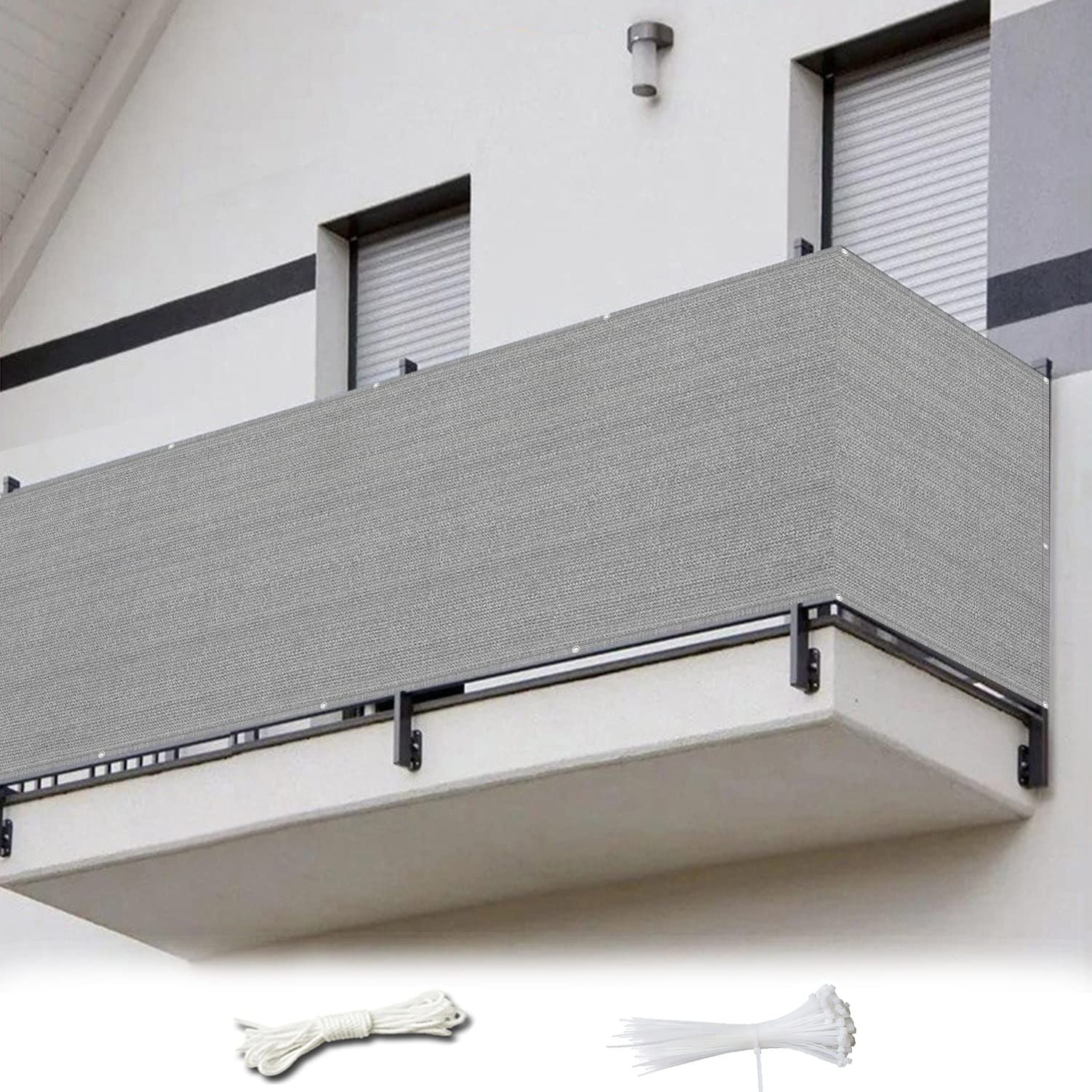 Bâche de protection balcon occultante brise-vue PEHD résistant aux UV