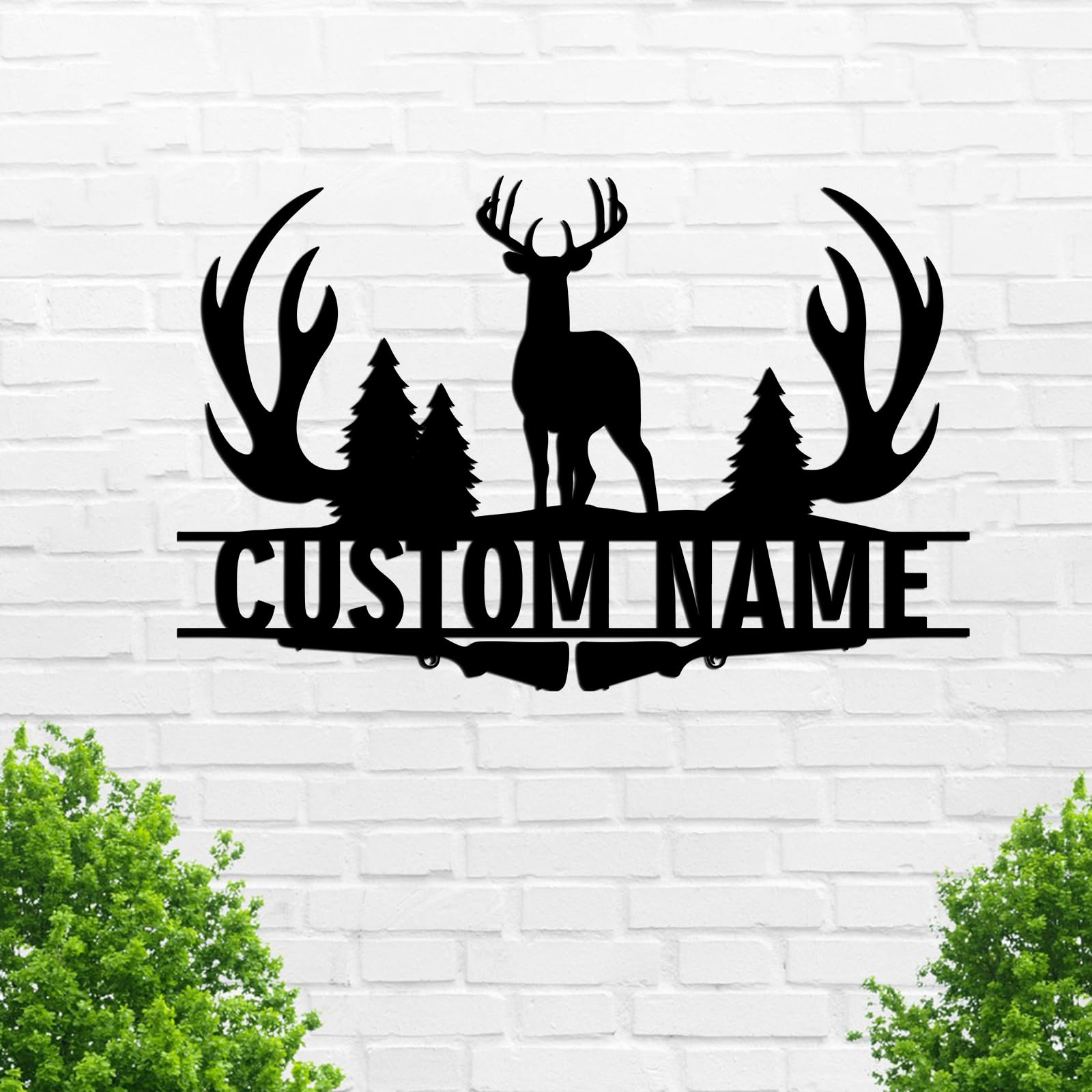 Custom Deer Hunting Metal Sign Funny,Antler Personalized