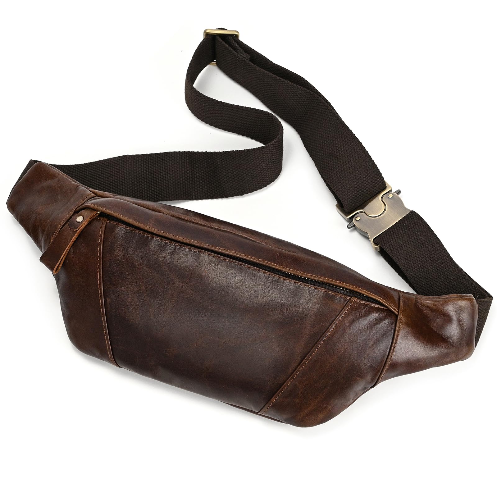 LUUFAN Fanny - Riñonera de Piel para Hombre, para Correr, Hip Bum, Paquete Fino, para Exteriores, Compras y Viajes