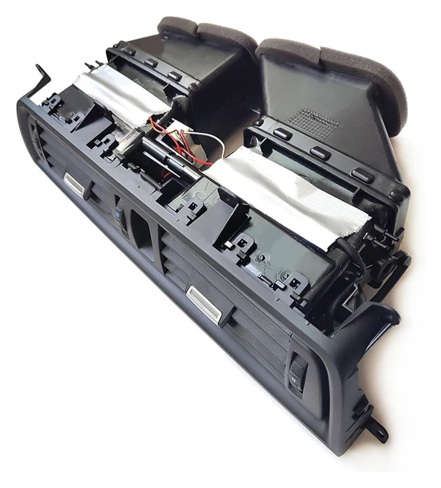 Salida Aire Rejilla para BMW Serie 5 F10 F11 F18 Consola Delantera Tablero Aire Acondicionado Cromado Conjunto Completo 64229166885 64229209136(Plain Black Assembly)