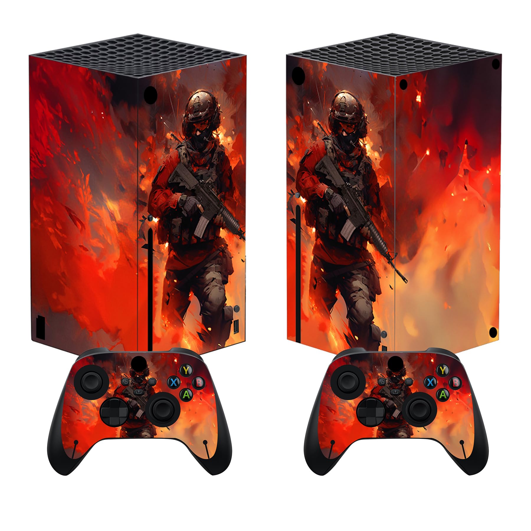 PlayVital Pegatina para Xbox Series X - Calcomanía Vinilo Skin Adhesivo para Consola y Mando, Diseño Duradero, Protección Antirayaduras, Fácil de Colocar y Quitar (Colores Hojas) — view 39