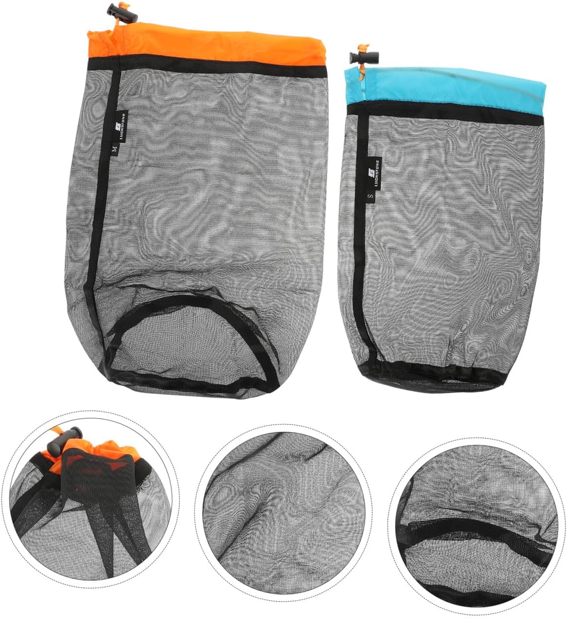 BESPORTBLE 8pcs Mesh Drawstring Clothes Pouch for Camping Capacity Compression Stuff Sack for Clothes Organization for Travel and Outdoor Activities