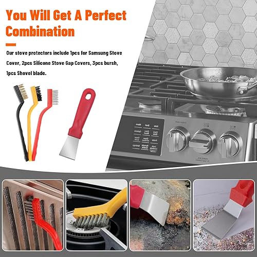 Miniatura 7 de Fundas protectoras de repuesto para estufa de gas, protectores de repuesto para estufa de gas Samsung, revestimientos antiadherentes para horno,