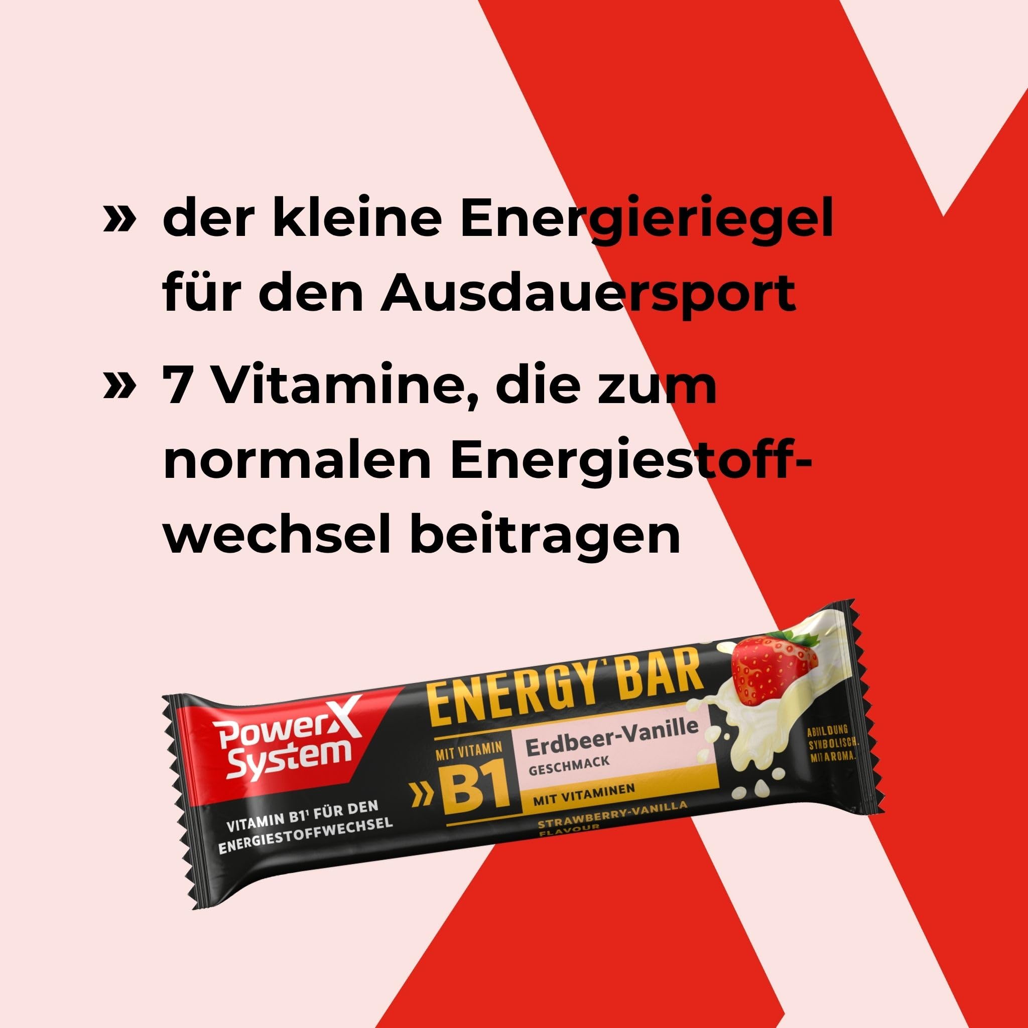 Power System Energy Bar Erdbeer-Vanille 24 x 35g, Vitamin B1