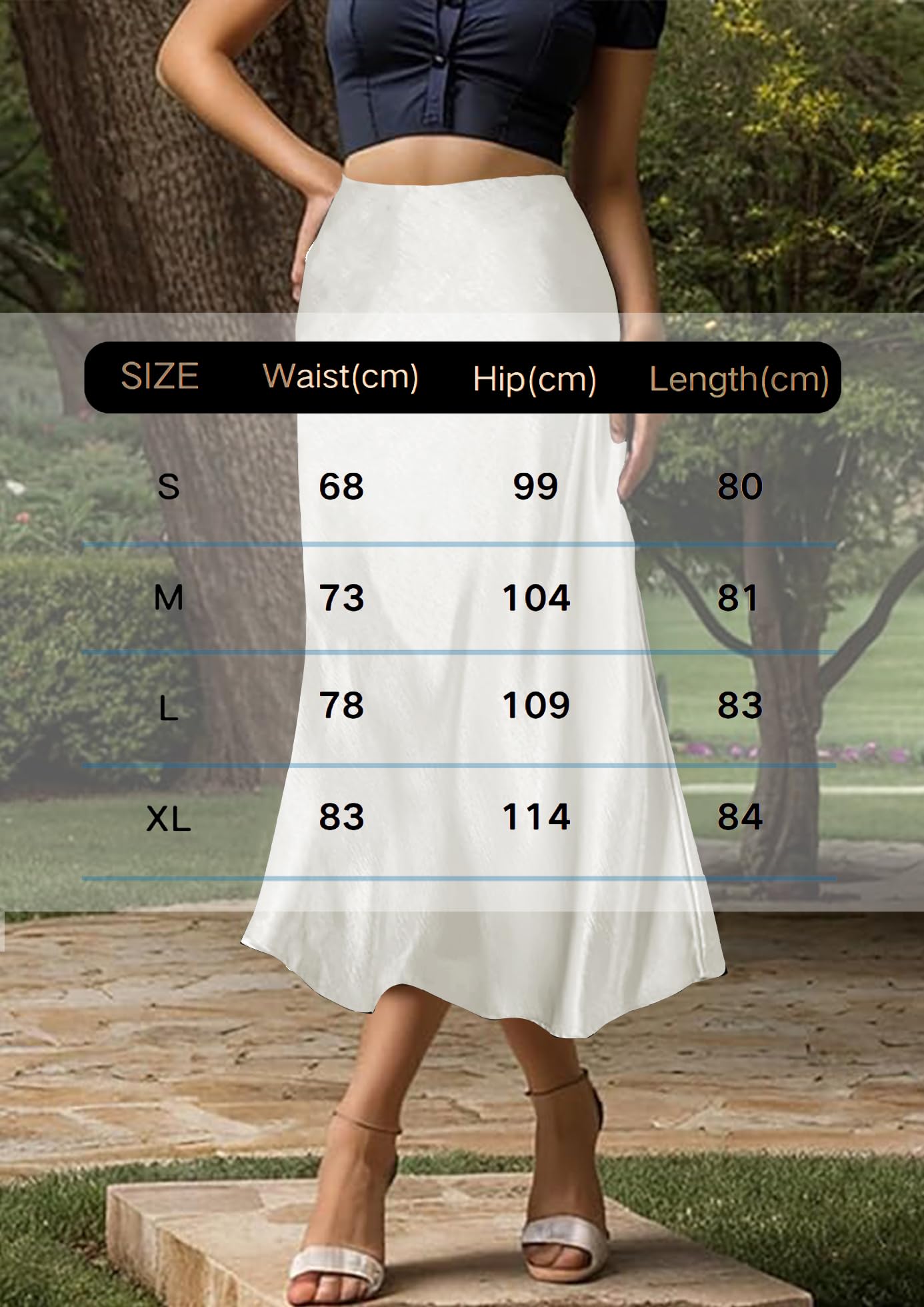 Falda de Satén para Mujer Cintura Alta Elástica Midi Casual A-Línea con Cremallera Elegante Larga Maxi Plisada Fiesta Otoño
