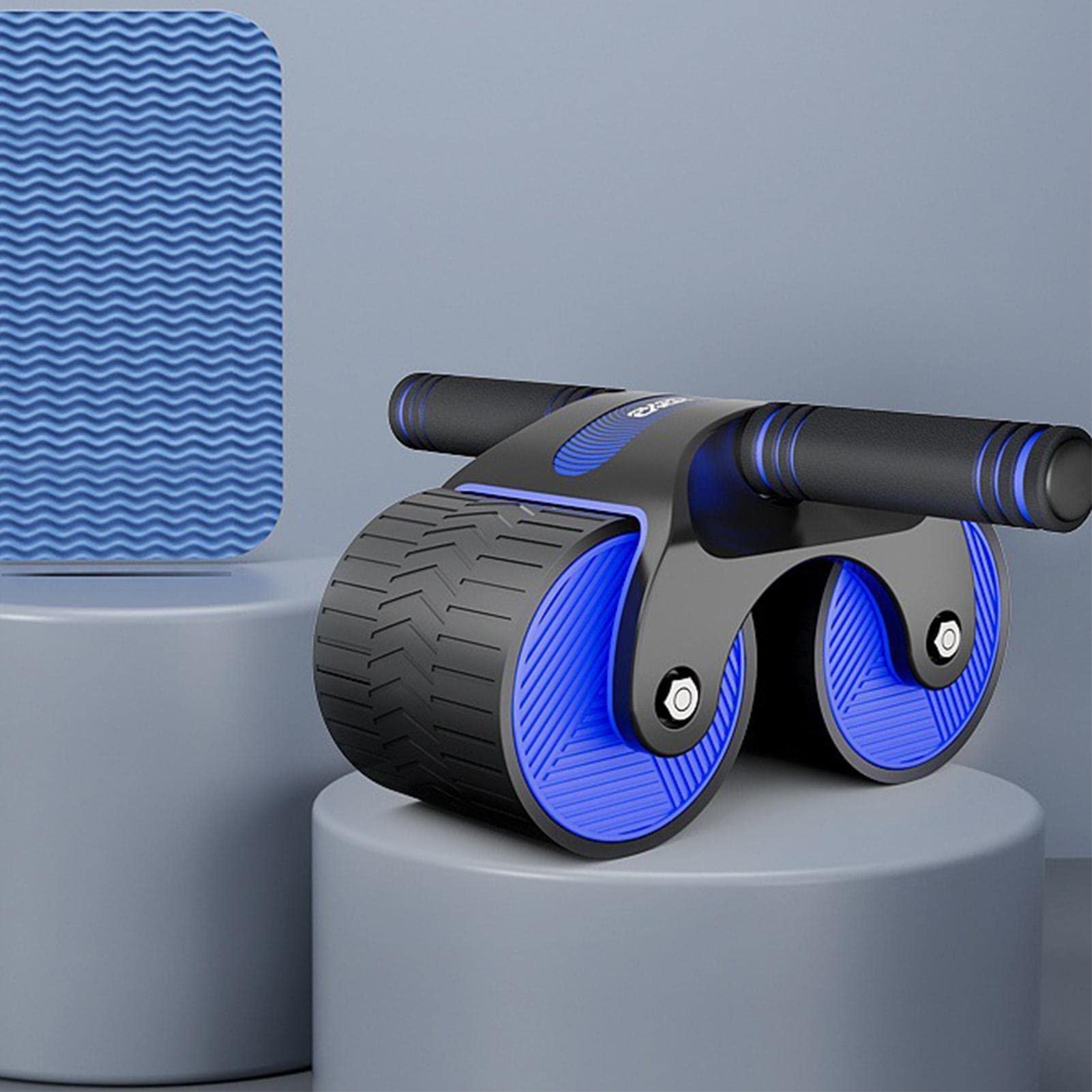 3 Rueda de Abdominales,AB Roller para Entrenamiento de Abdominales con Ruedas Dobles estables y Rebote automático | Rodillo AB de Doble Rueda para Entrenamiento de Abdominales