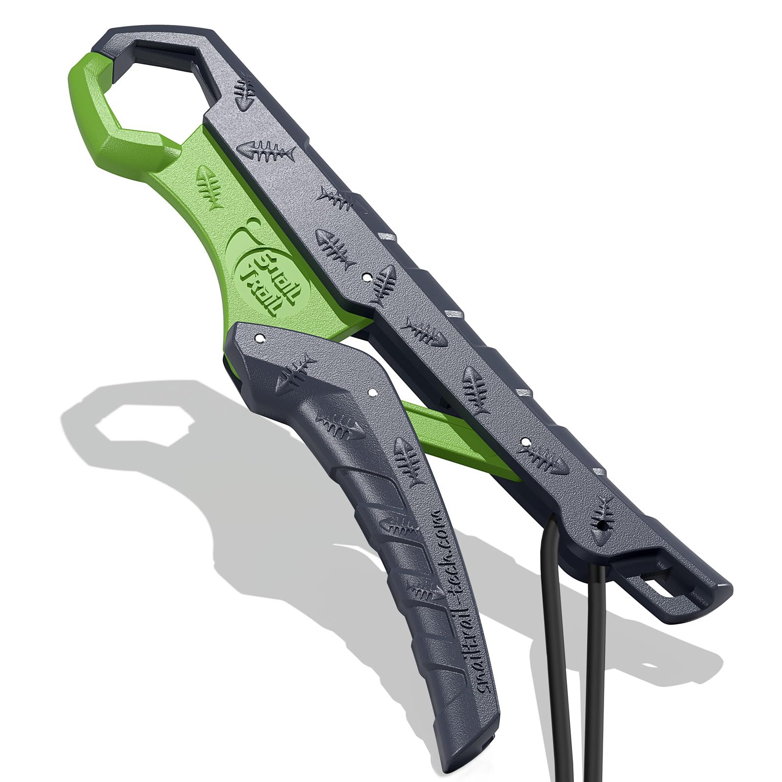SNAIL TRAIL 7.5''/9'' Floating Fish Gripper, Fishing Grabber, Catfish Mouth Pliers, Caught Bass Holder, Digital Scale Hook Clamp, Saltwater Lip Grip Tool with Lanyard, Gifts for Men, Gray-Green