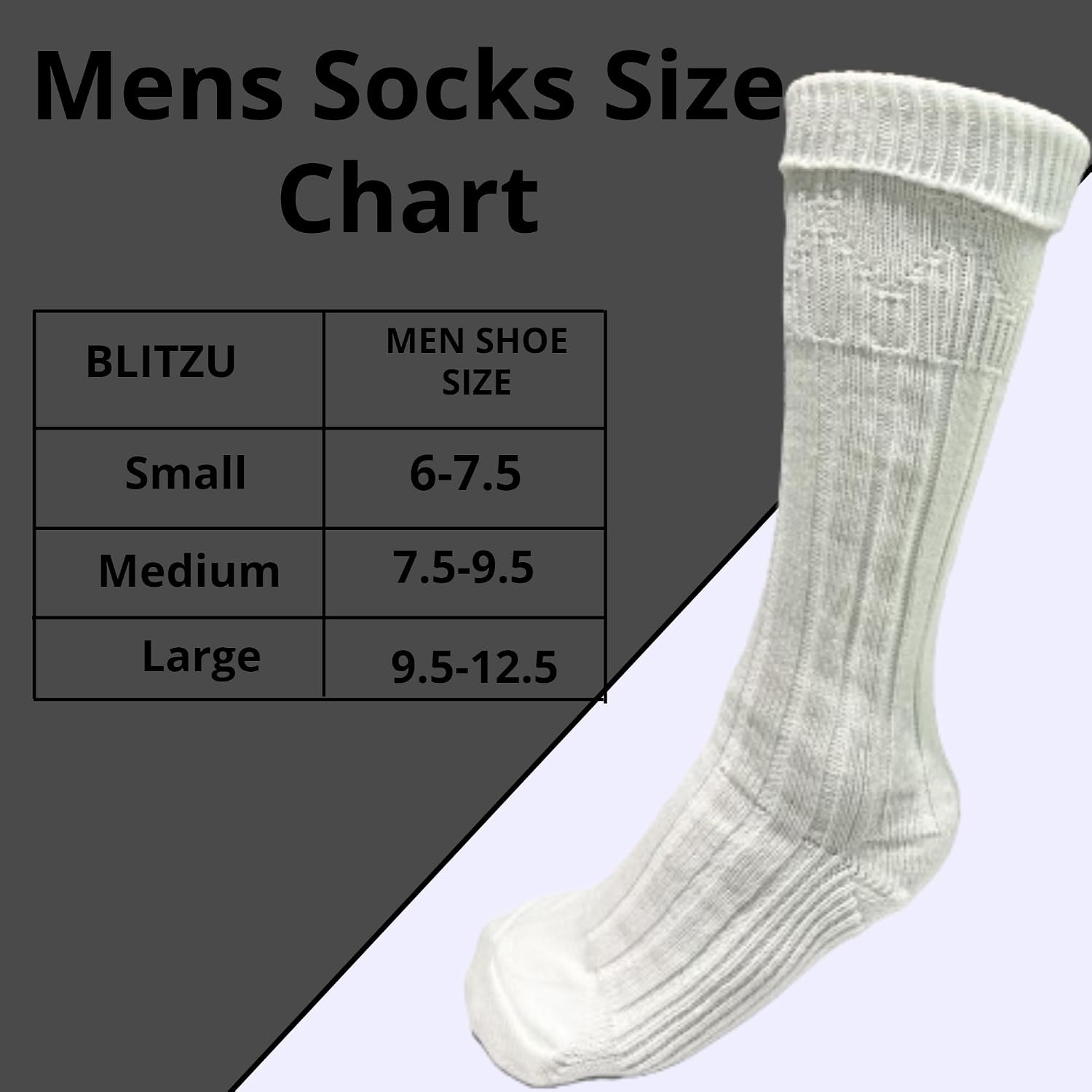 Mens Traditional Scottish Kilt Hose,Scottish Ribbed Socks For Mens Wool Blend Cuff Over Your Kilt Hose