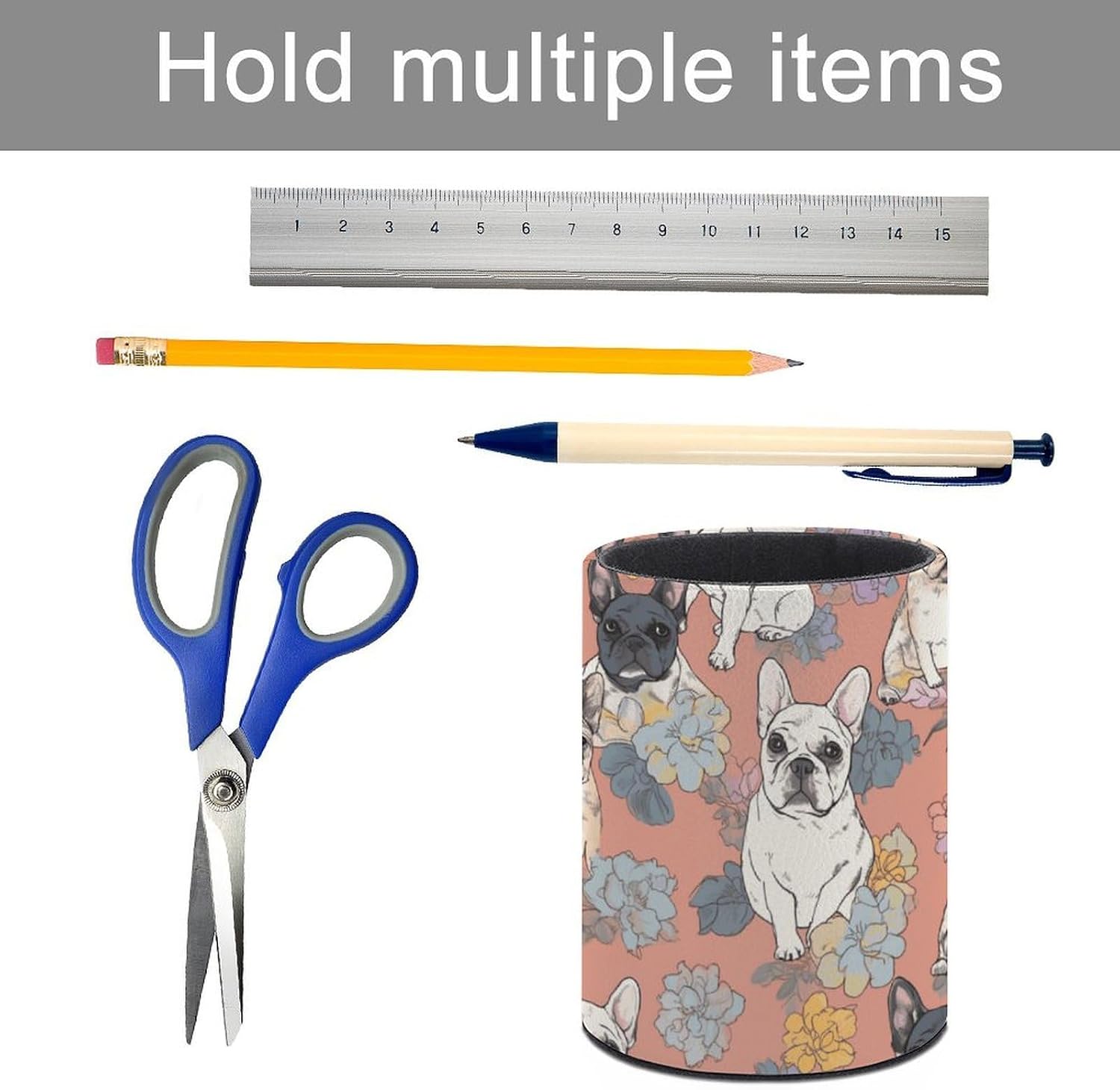 Round Pu Leather Pen Cup Holder for Office Desk Accessory image 5