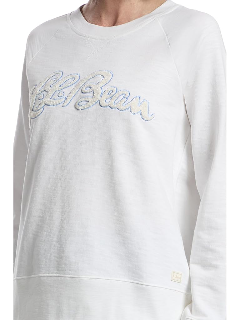 White L.L.Bean Peaks Island Crewneck Logo