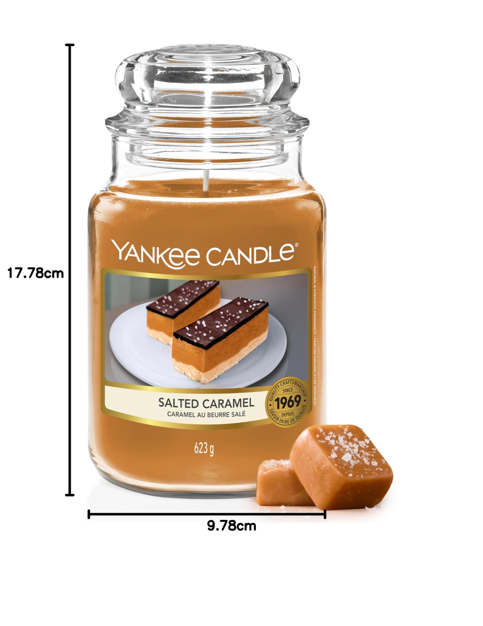 Yankee Candle Candela profumata | Candela in giara grande della Caramello Salato | Candele a lunga combustione: fino a 150 ore | Regali perfetti per le donne
