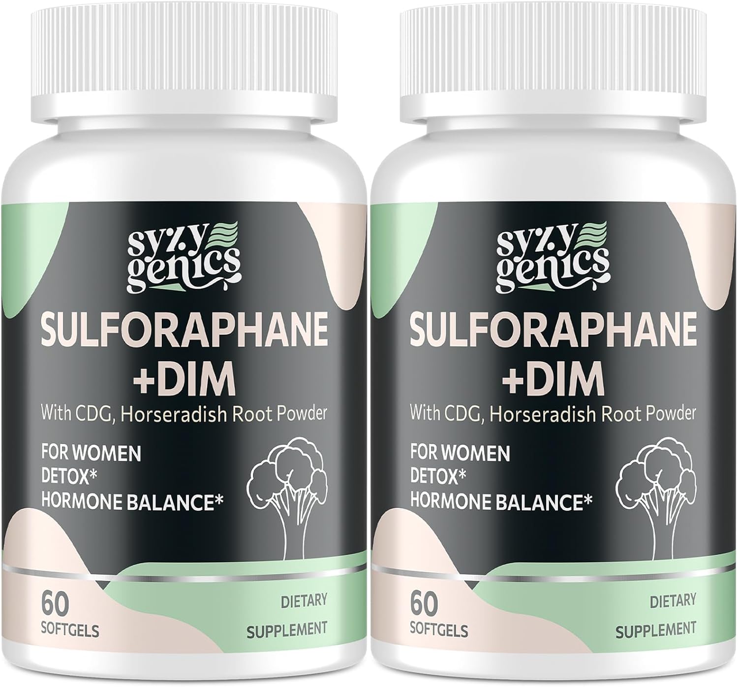 Sulforaphane Supplement from Broccoli Sprouts, DIM and CDG Triple Blend, Natural Enzyme Myrosinase for High Sulforaphane, Broccoli Supplement for Detox, Antioxidant and Balance, 120 Vegan Softgels