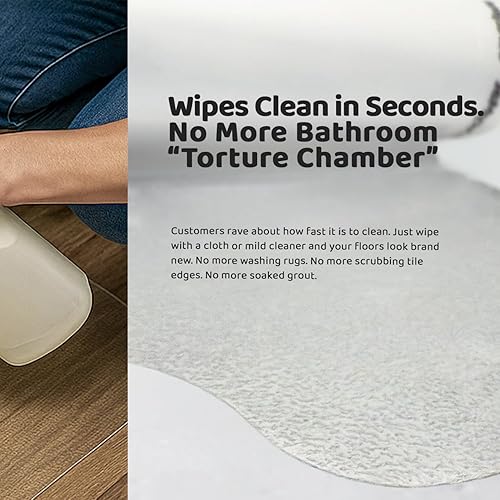 Miniatura 5 de SafetyMat Tapete de inodoro invisible, fácil de limpiar, resistente al despegue y pega, accesorio de baño fácil de limpiar, ideal para inquilinos y