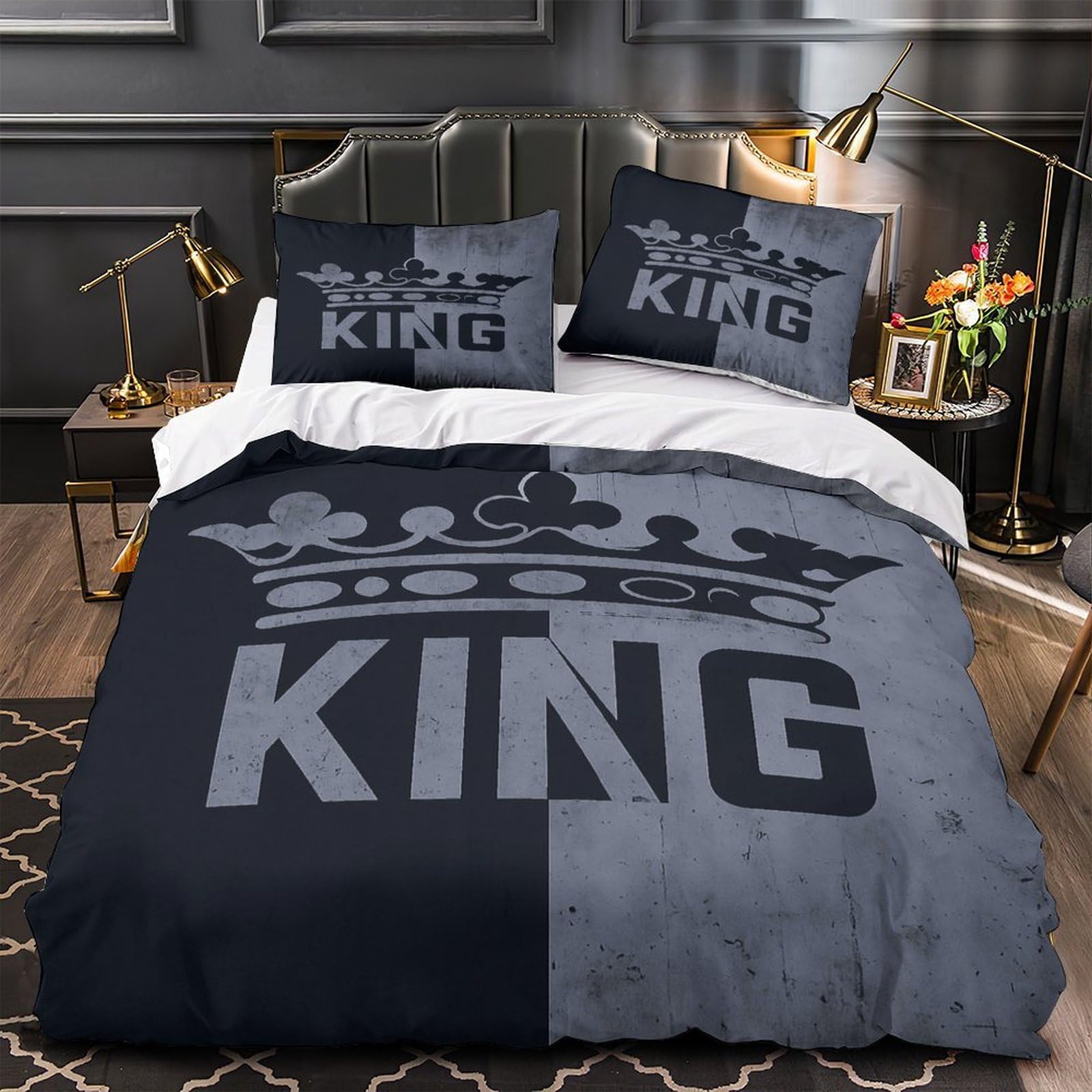 Housse de couette 3D hypoallergique et douce pour lit double 200x200