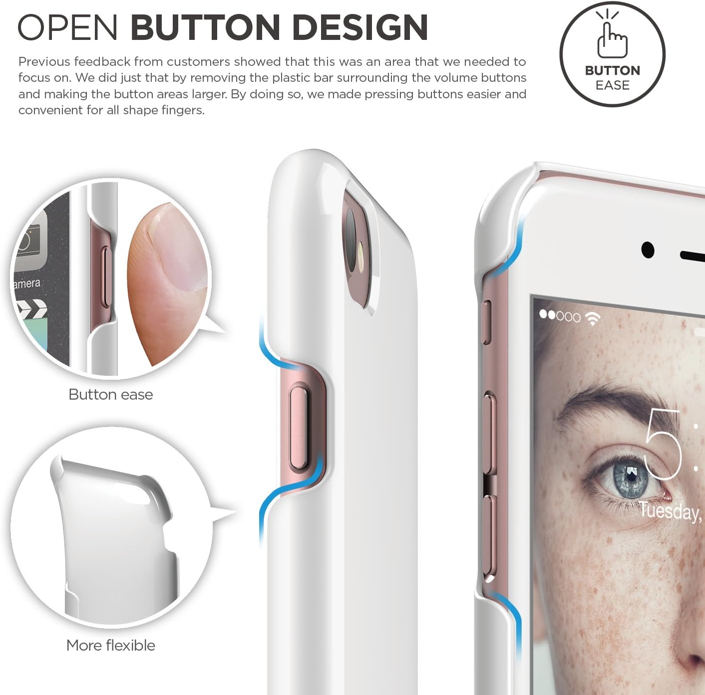 elago Slim Fit 2 Case Designed for iPhone SE 2020 / iPhone 8 / iPhone 7 (Jet White)