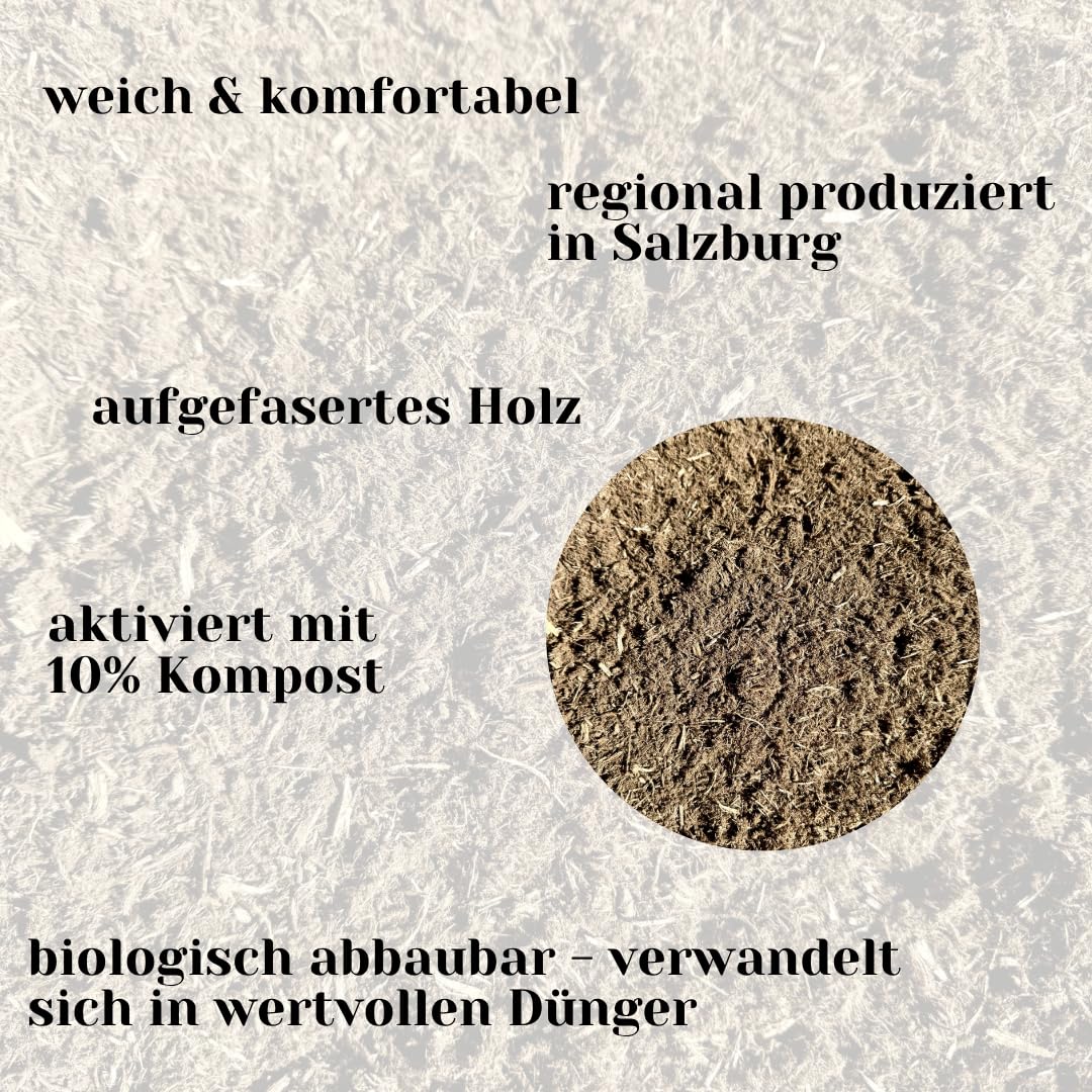 Jumbogras Naturfaser Einstreu Liter für Kleintiere für Kleintiere, natürliche Einstreu für Hasen, Kaninchen, Hamster und Meerschweinchen (5 x 40 Liter Sack)