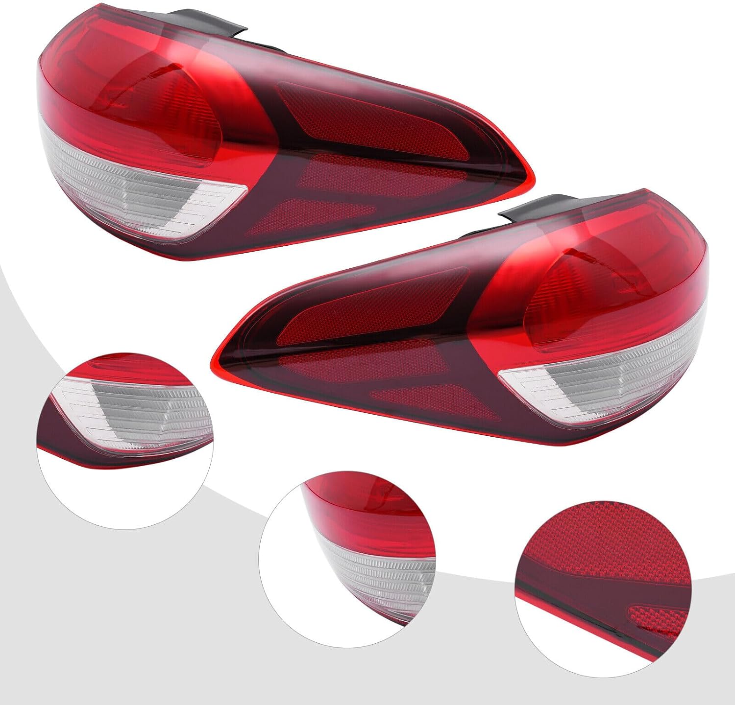 Outer Side Halogen Tail Light Rear Lamps Assembly Fits for 2017 2018 Kia Forte Sedan EX, LX, S, SX # Replace 92401-F20000 R92402-F20000 (Driver & Passenger Side)
