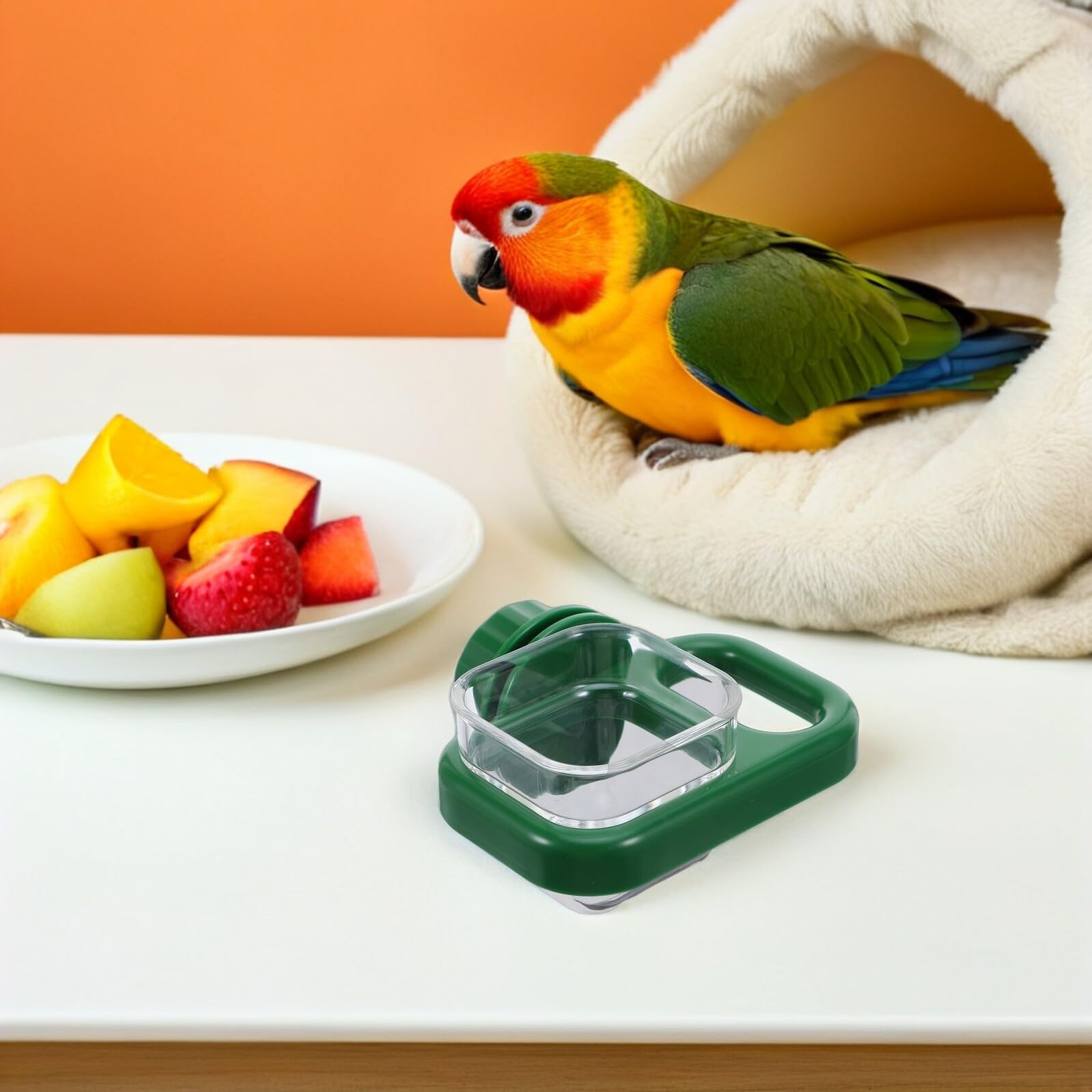 BESTonZON Automatischer Wasserspender Für Haustierkäfige Tropffreier Tränke Für Vögel Wellensittiche Kaninchen Und Meerschweinchen Platzsparende Futterstation Mit Anti-tropf-System