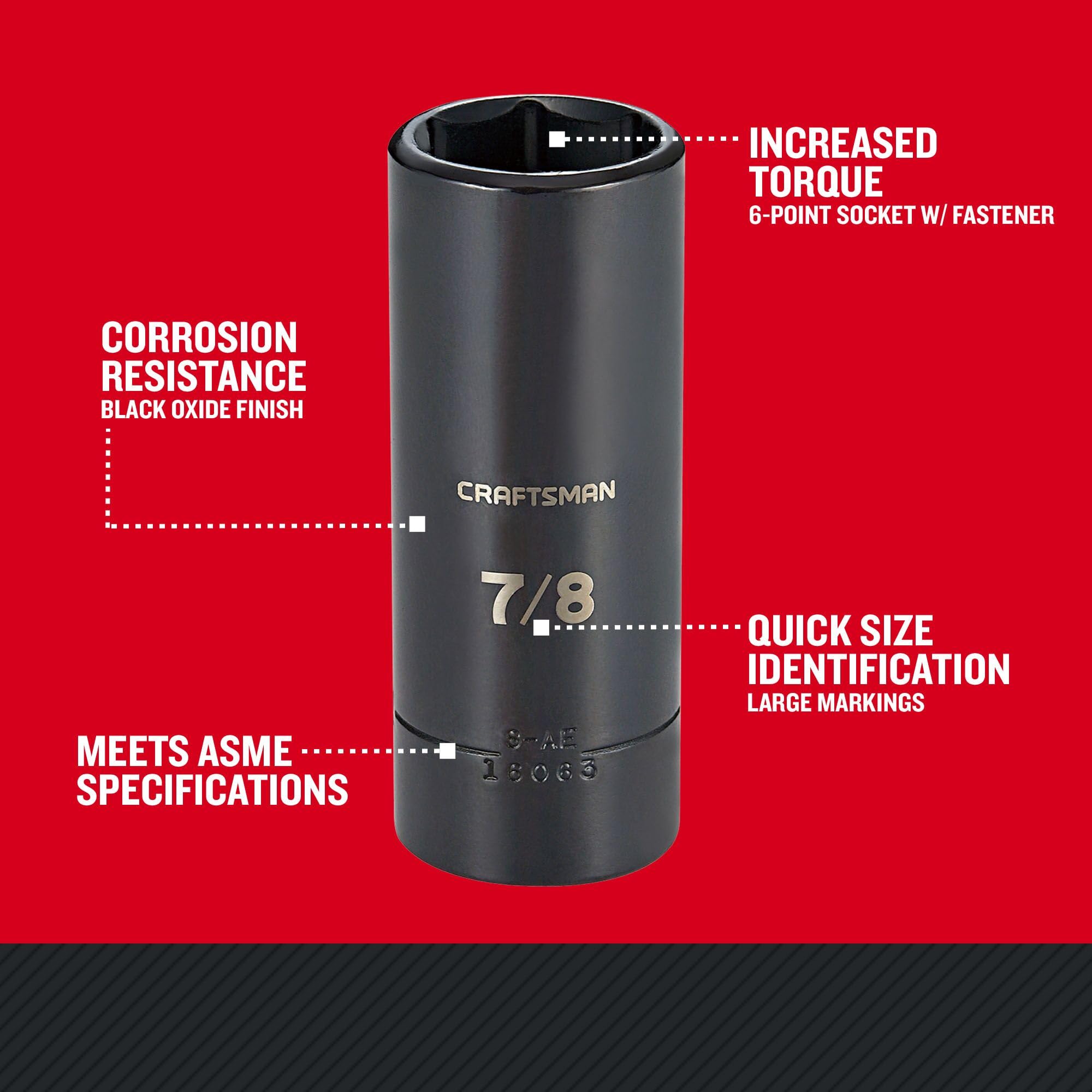 CRAFTSMAN Deep Impact Socket - 1/2 Inch -6