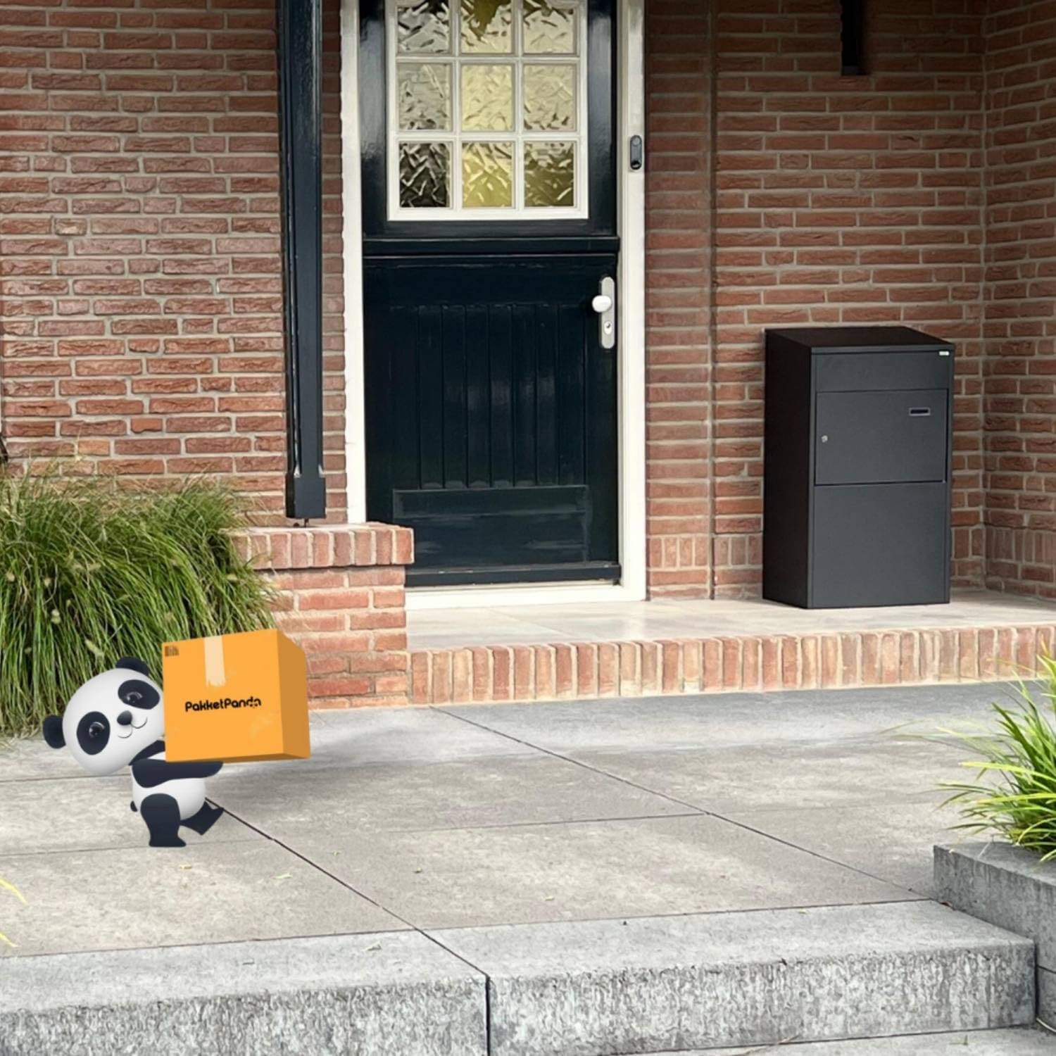 Smart PakketPanda® Maxi XXXL Paketbriefkasten geeignet als Briefkasten und/oder Paketbox, extra großes Format, Paketbriefkasten mit App, Benachrichtigung bei jeder Lieferung usw.