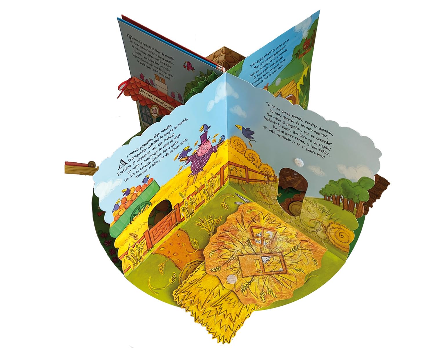 Los tres cerditos... y el lobo feroz. Cuento interactivo en 3 dimensiones. A partir de 3 años.: . . . Y El Lobo Feroz (Libro carrusel)