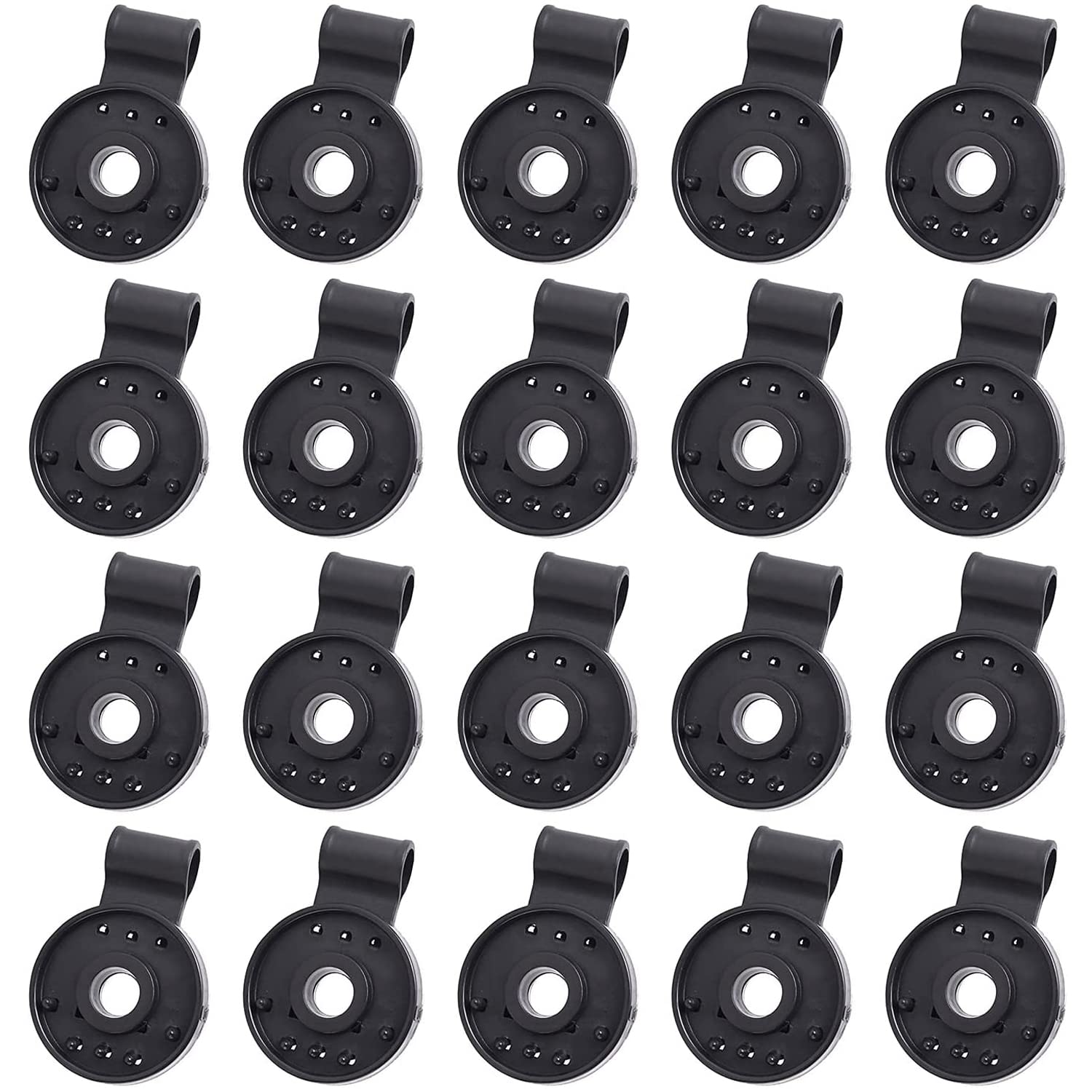 20PCS Shade Cloth Plastic Clips, Round Plastic Black Clips for Shade Netting, Garden Shade Cloth, Sun Shade Net, Anti Bird Netting, Greenhouse Film Shade Fabric Accessories