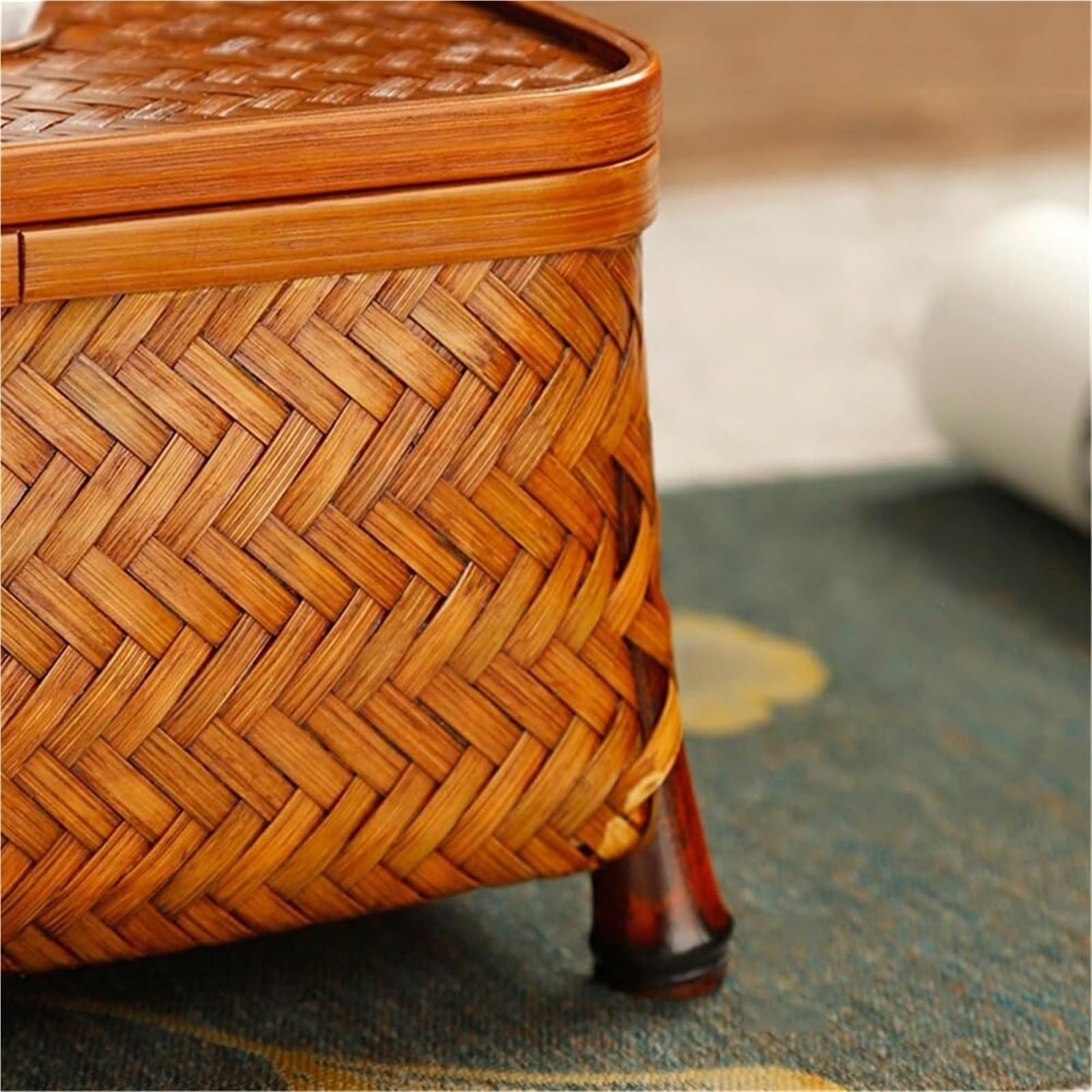 Kosmetiktuch-Spenderbox Handgefertigter chinesischer Retro-Taschentuchbox-Bezug, gewebter rechteckiger Halter for Büro und Zuhause Must-Haves für die Wohnung