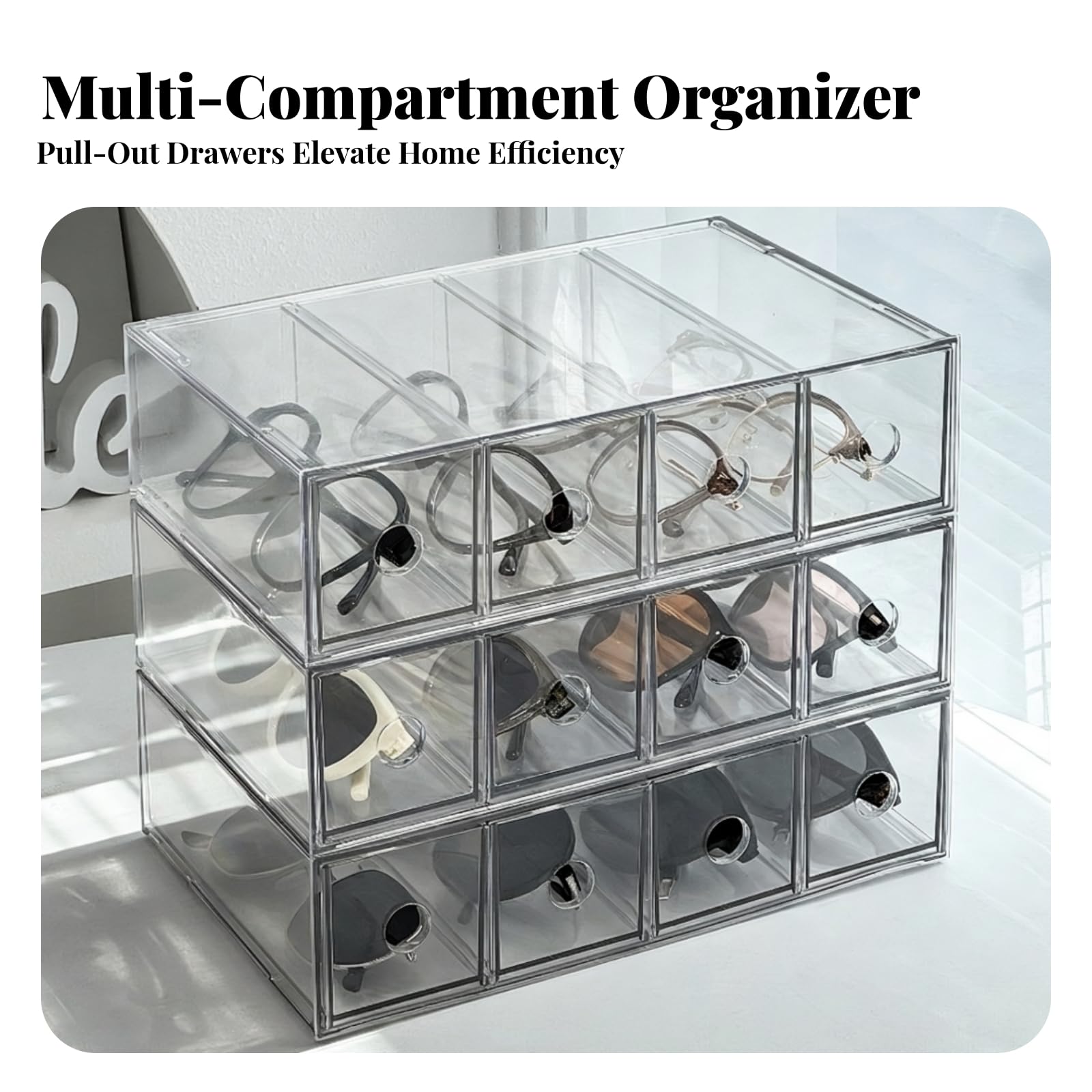 3 Stück voll Acryl-Organizer