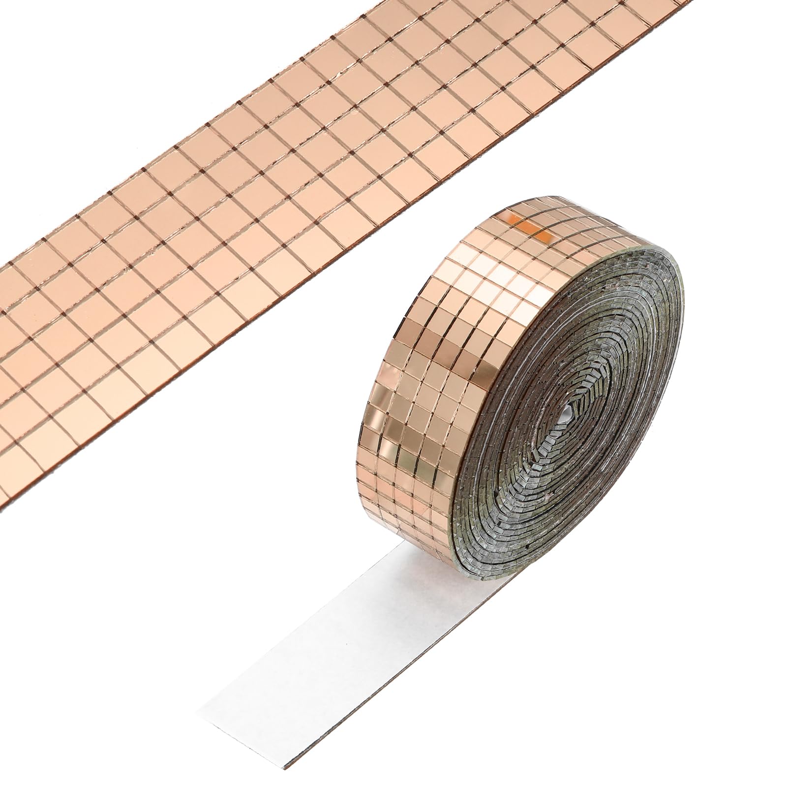 PATIKIL 5x5mm Self Adhesive Mirrors Mosaic Tiles, 3600 Pcs Square Mini Glass Mosaic Disco Tile Sticker for DIY Craft Disco Ball Party Decoration, Rose Gold — image 1
