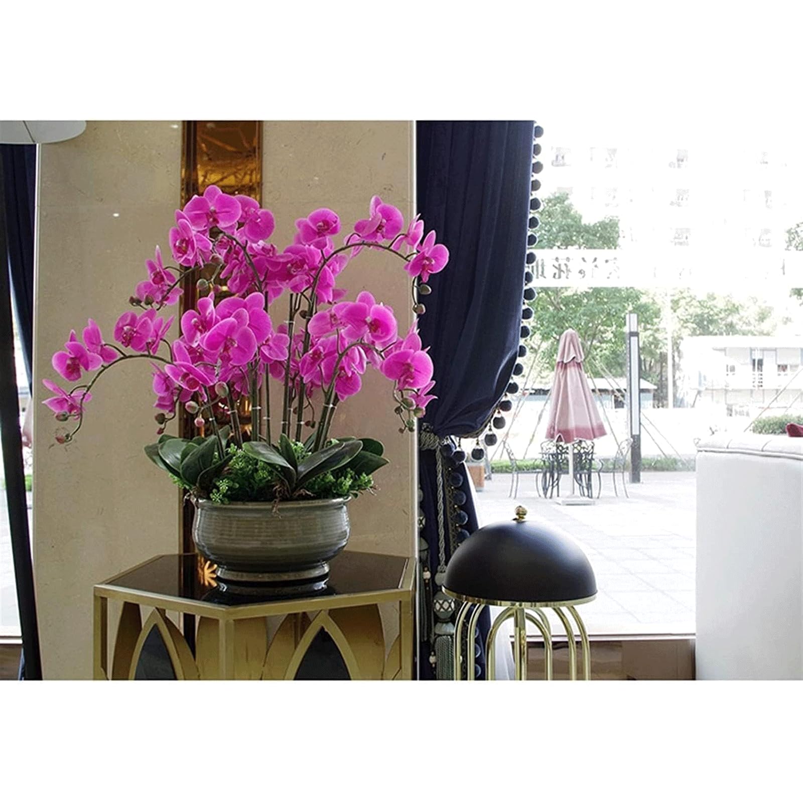 Fiori artificiali 60 cm Orchidea artificiale h Vaso in ceramica - Fiori di phalaenopsis finti realistici per l'arredamento della casa - Piante in vaso realistiche - Perfette per matrimoni ed