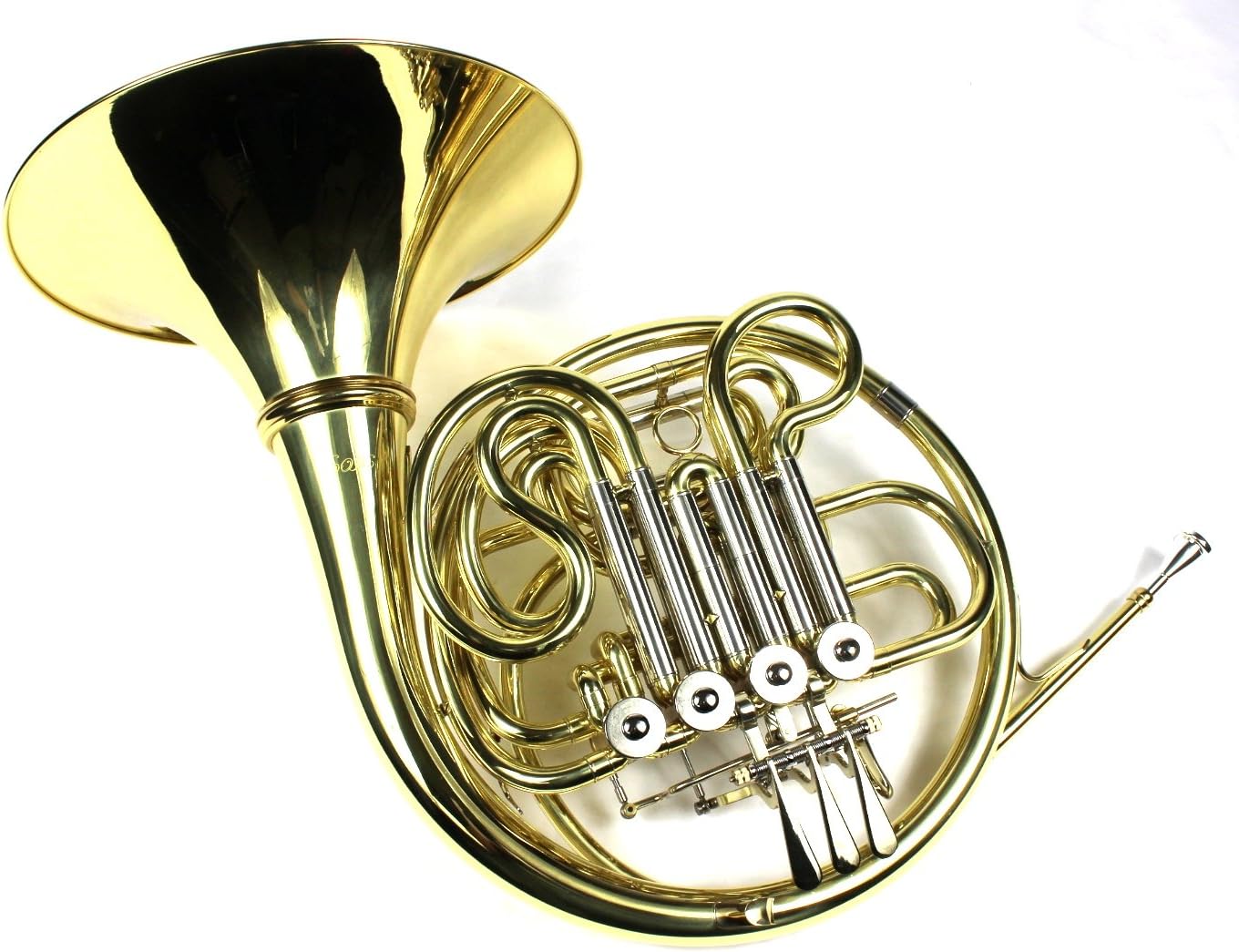 Monel Rotors Bb/F 4 Keys Double French Horn w/Case & Mouthpiece-Gold Lacquer Finish : Musical Instruments