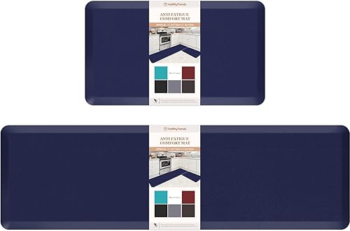 Miniatura 77 de HappyTrends Tapete de cocina [2 piezas] acolchado, cómodo, antifatiga, impermeable, antideslizante, tapete de espuma ergonómica gruesa y perfecta