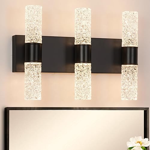 Miniatura 10 de Juego de 2 apliques de pared LED de cristal, modernos apliques de baño, juego de 2, lámpara de pared dorada para dormitorio, baño, sala de estar,