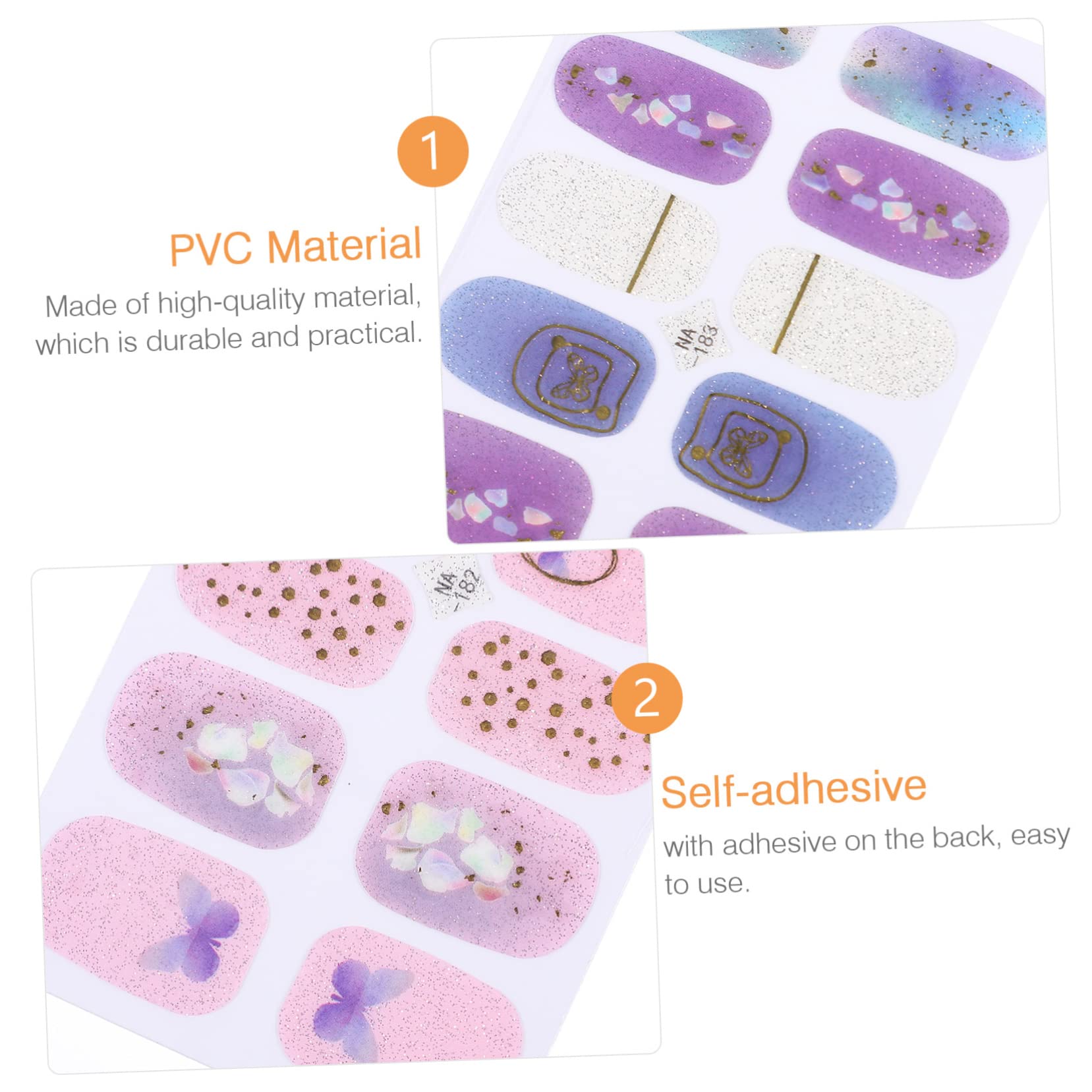 PACKOVE 5 Set Adesivi per Unghie con Design Gradiente e Decorazioni Uniche per Nail Art Te Adatti per e Festive