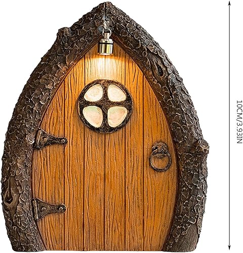 Miniatura 3 de 1 puerta de gnomo de hadas en miniatura, adornos de decoración de puerta de cuentos de hadas, decoración de puerta de árbol enano de hadas de
