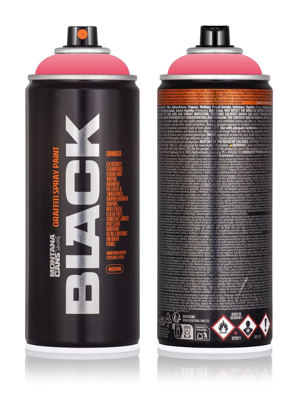 Sprühdose Montana BLACK 400 ml - Graffiti Paint - hochdeckende Mattfarben - zuverlässig - high-pressure - (3320 Lollipop)