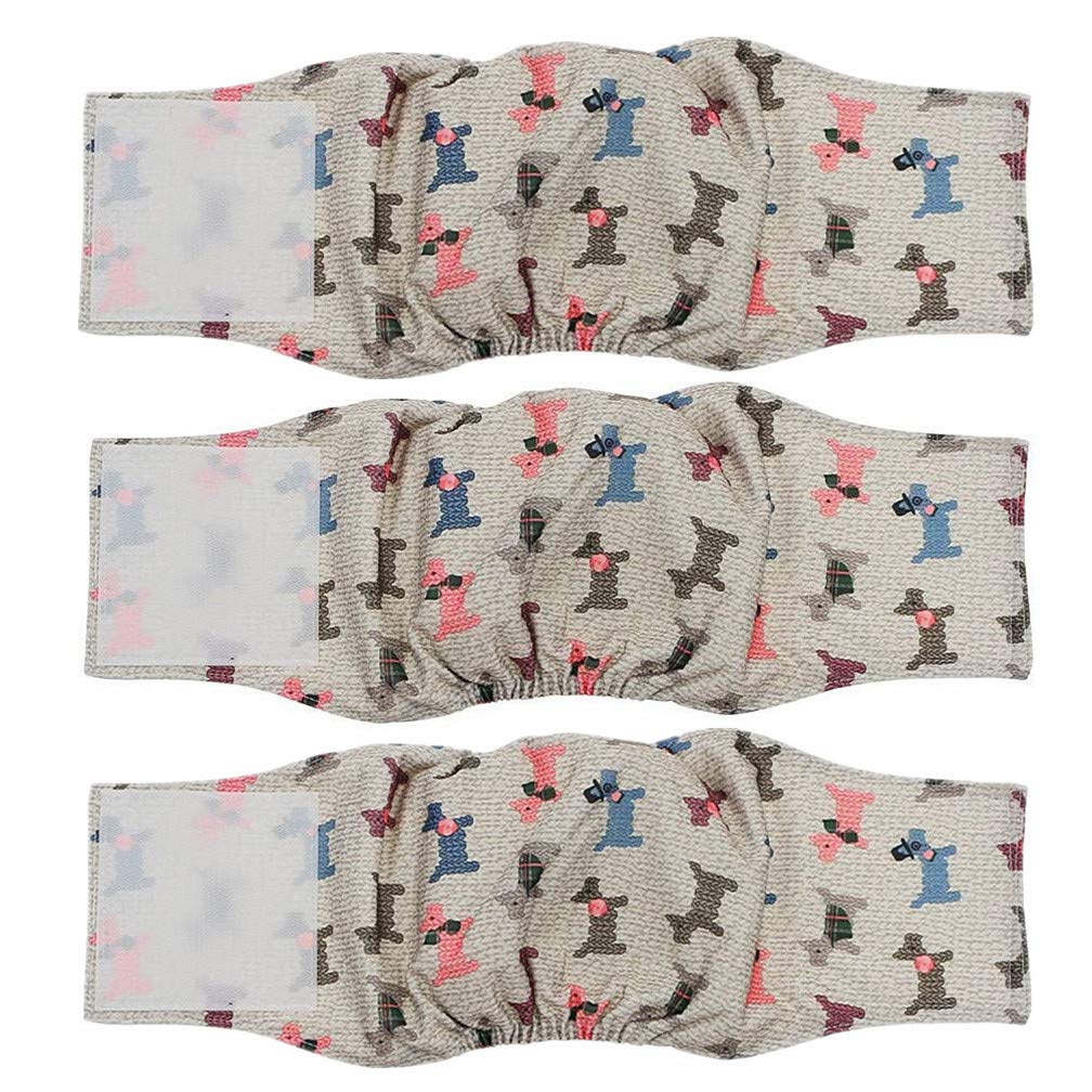 Amaliy Pañales reutilizables para perros machos (3 unidades) – Pañales duraderos y lavables para perros, cachorros, mascotas (XL (cintura: 55 – 70 cm)