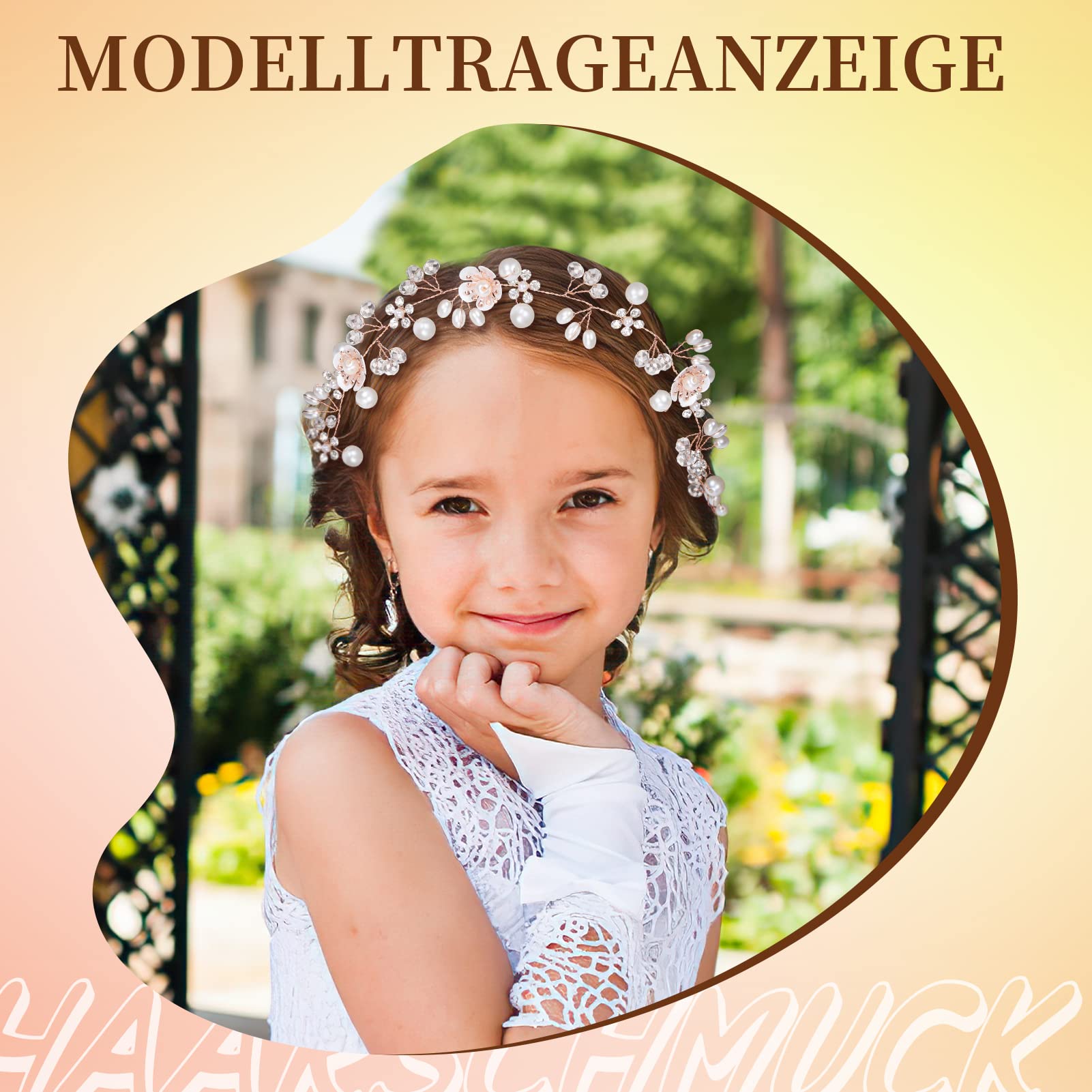 Coroncina,Fiori per Capelli Accessori Prima Comunione Principessa Cerchietto Bambina