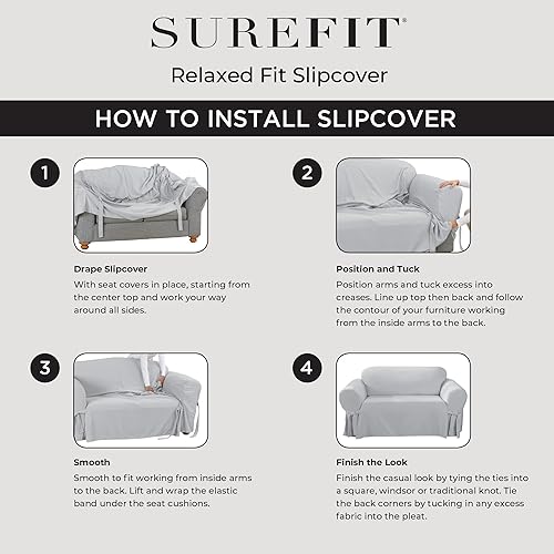 Miniatura 4 de SureFit Auténtica funda para silla de mezclilla de 1 pieza, color índigo