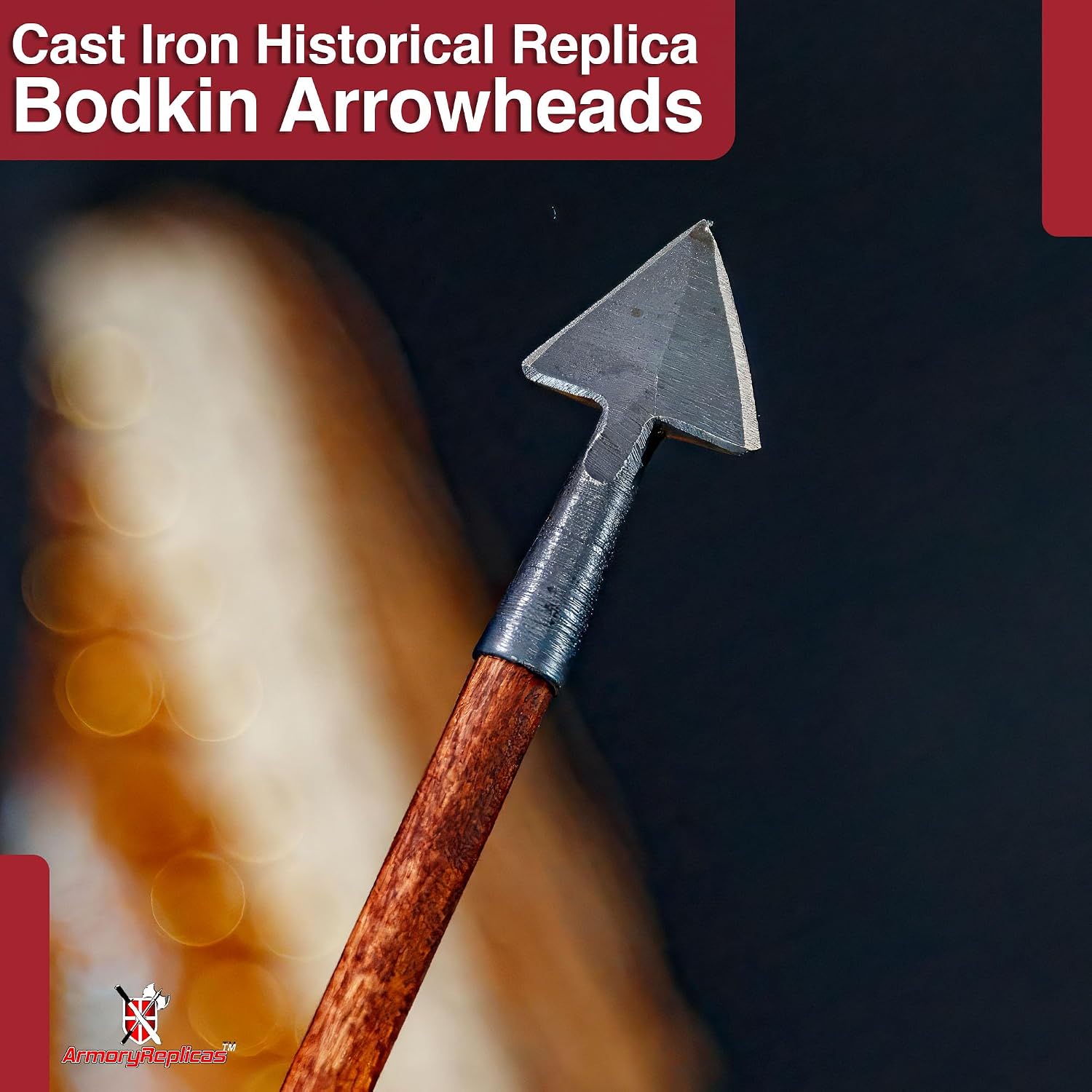 Armory Replicas™ Anglo-Saxon Iron Warfare Bodkin Arrowheads – 5-Piece Set, Cast Iron, Triangular Tip for Display & Collectors