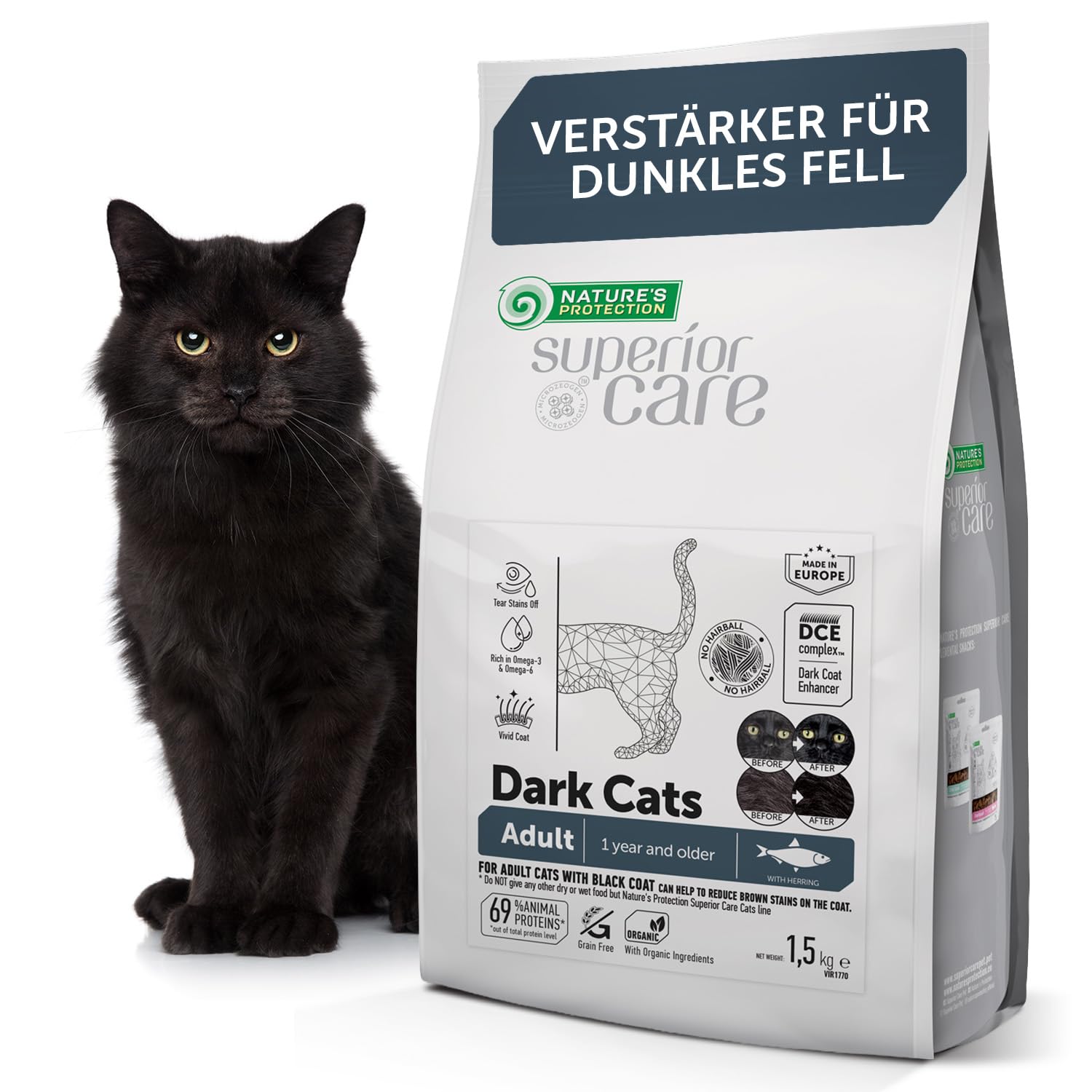 Nature's Protection Superior Care Katzenfutter Dark Adult, Hering 1,5 kg